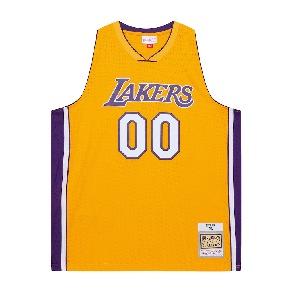 Trusc Custom LA.Lakers Mitchell & Ness x Playboi Carti Gold 1999-2000 Swingman Stitched Jerseys