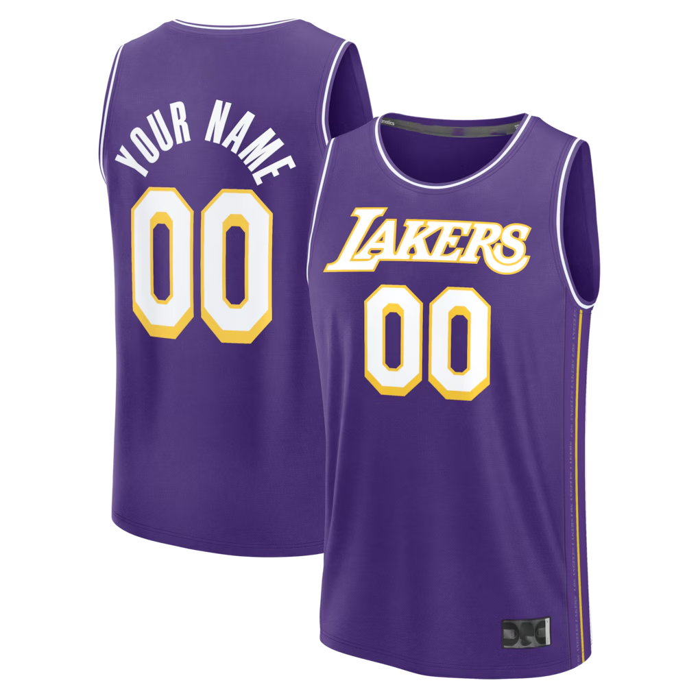 Trusc Custom LA.Lakers Purple Fast Break Stitched Jerseys - Icon Edition