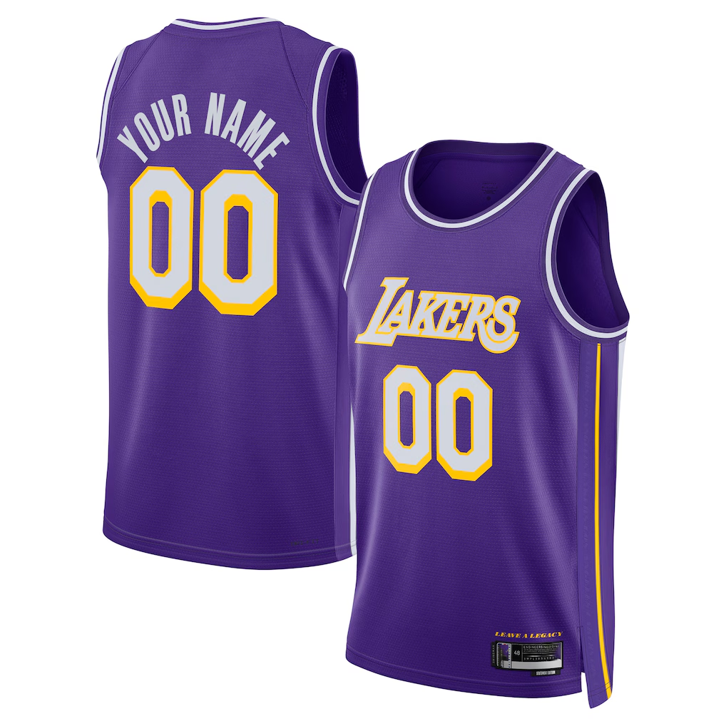 Trusc Custom LA.Lakers Purple Swingman Stitched Jerseys - Statement Edition