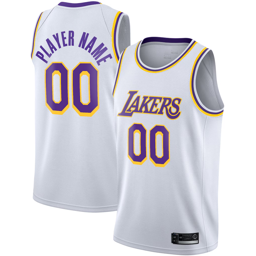 Trusc Custom LA.Lakers White 2020-2021 Swingman Stitched Jerseys - Association Edition