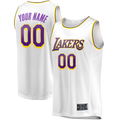 Trusc Custom LA.Lakers White Fast Break Replica Stitched Jerseys - Association Edition