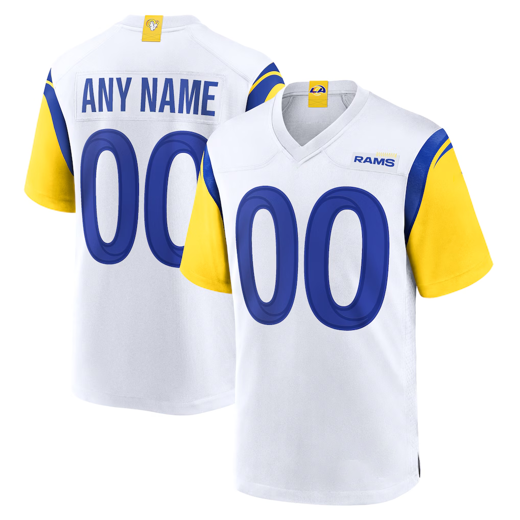 Trusc Custom LA.Rams White Alternate Stitched Jerseys