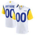 Trusc Custom LA.Rams White Alternate Stitched Jerseys