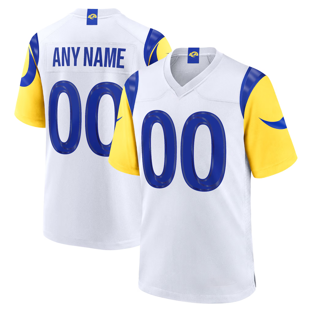Trusc Custom LA.Rams White Game Stitched Jerseys