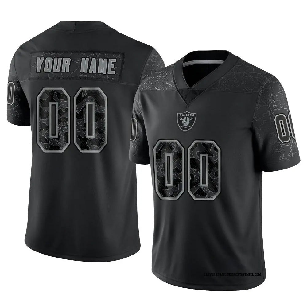 Trusc Custom LV.Raiders Black RFLCTV Limited Stitched Jerseys
