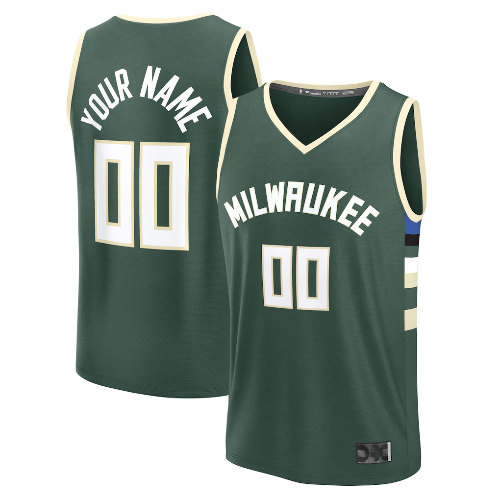 Trusc Custom M.Bucks Green Fast Break Jerseys - Icon Edition
