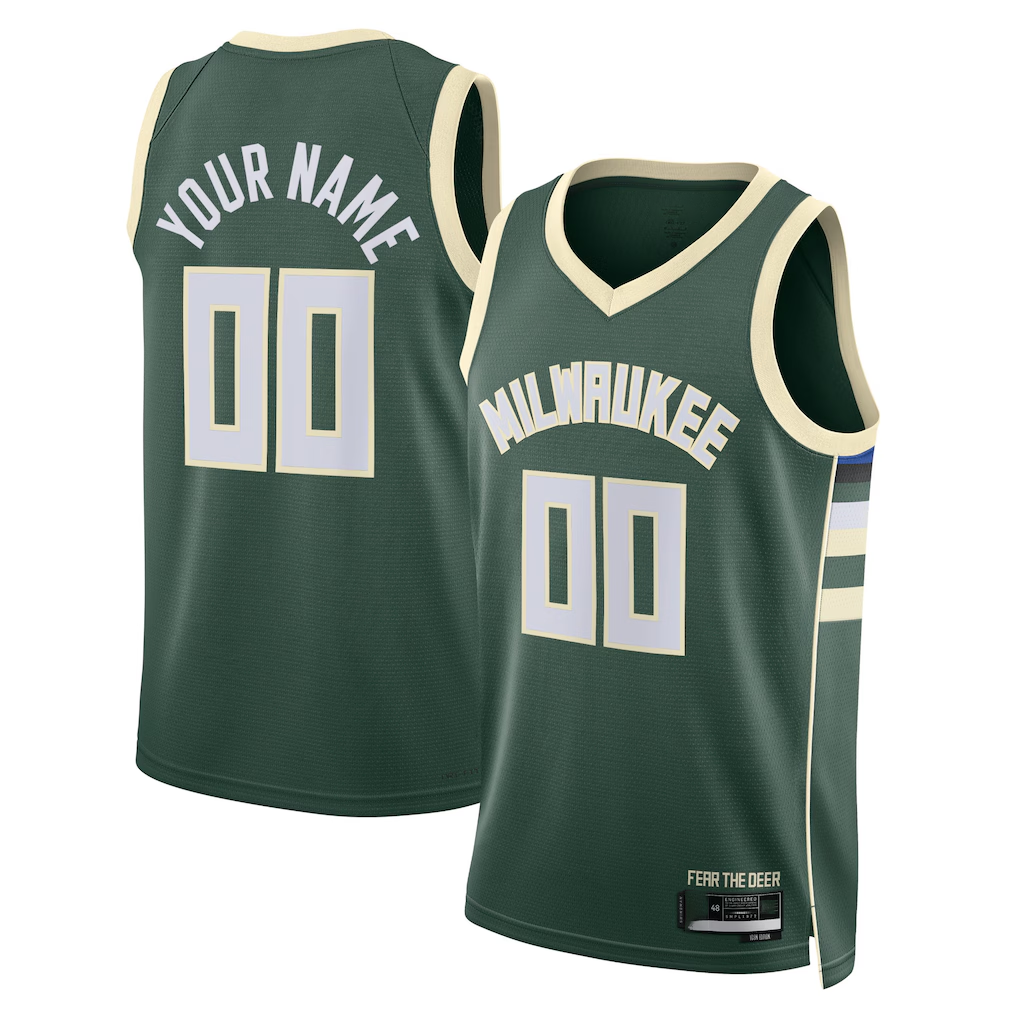 Trusc Custom M.Bucks Hunter Green Swingman Jerseys - Icon Edition