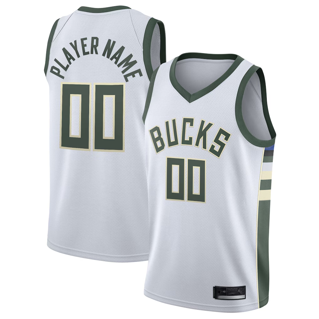 Trusc Custom M.Bucks White 2020-21 Swingman Custom Jerseys - Association Edition