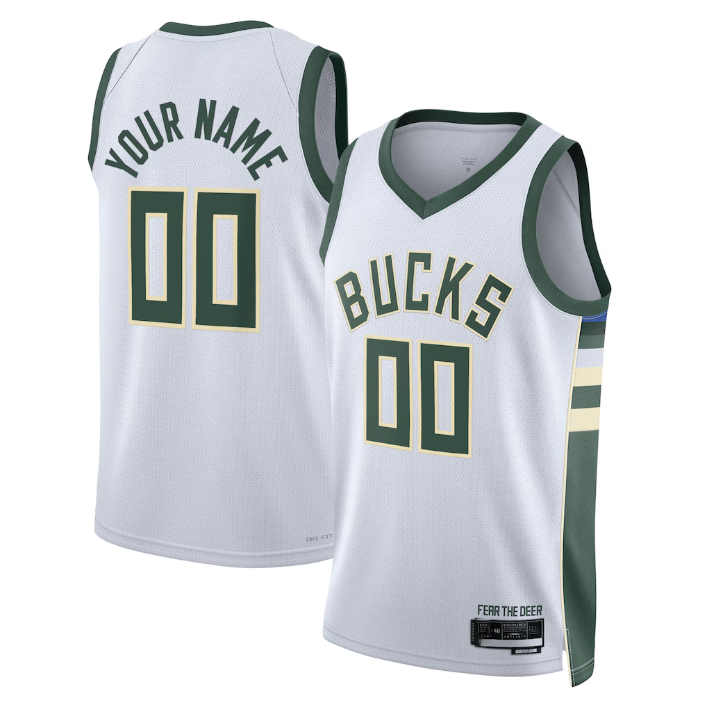 Trusc Custom M.Bucks White Swingman Jerseys - Association Edition