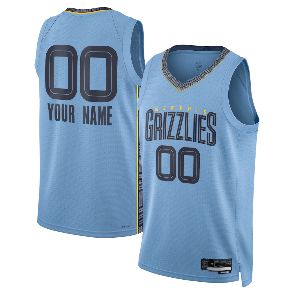 Trusc Custom M.Grizzlies Blue 2022-2023 Swingman Stitched Jerseys- Statement Edition