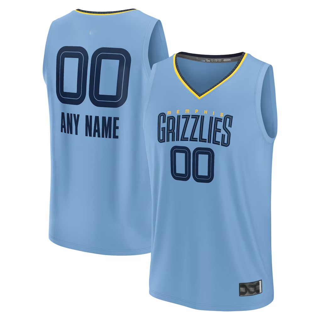 Trusc Custom M.Grizzlies Light Blue Fast Break Stitched Jerseys- Statement Edition