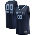 Trusc Custom M.Grizzlies Navy Fast Break Replica Stitched Jerseys- Icon Edition