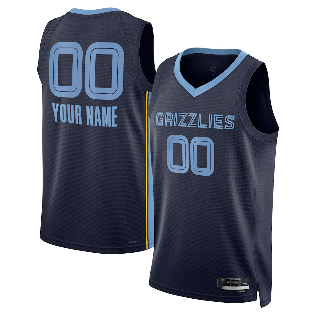 Trusc Custom M.Grizzlies Navy Swingman Stitched Jerseys- Icon Edition