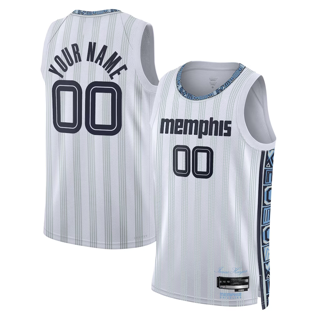 Trusc Custom M.Grizzlies White 2025-2026 City Edition Swingman Stitched Jerseys