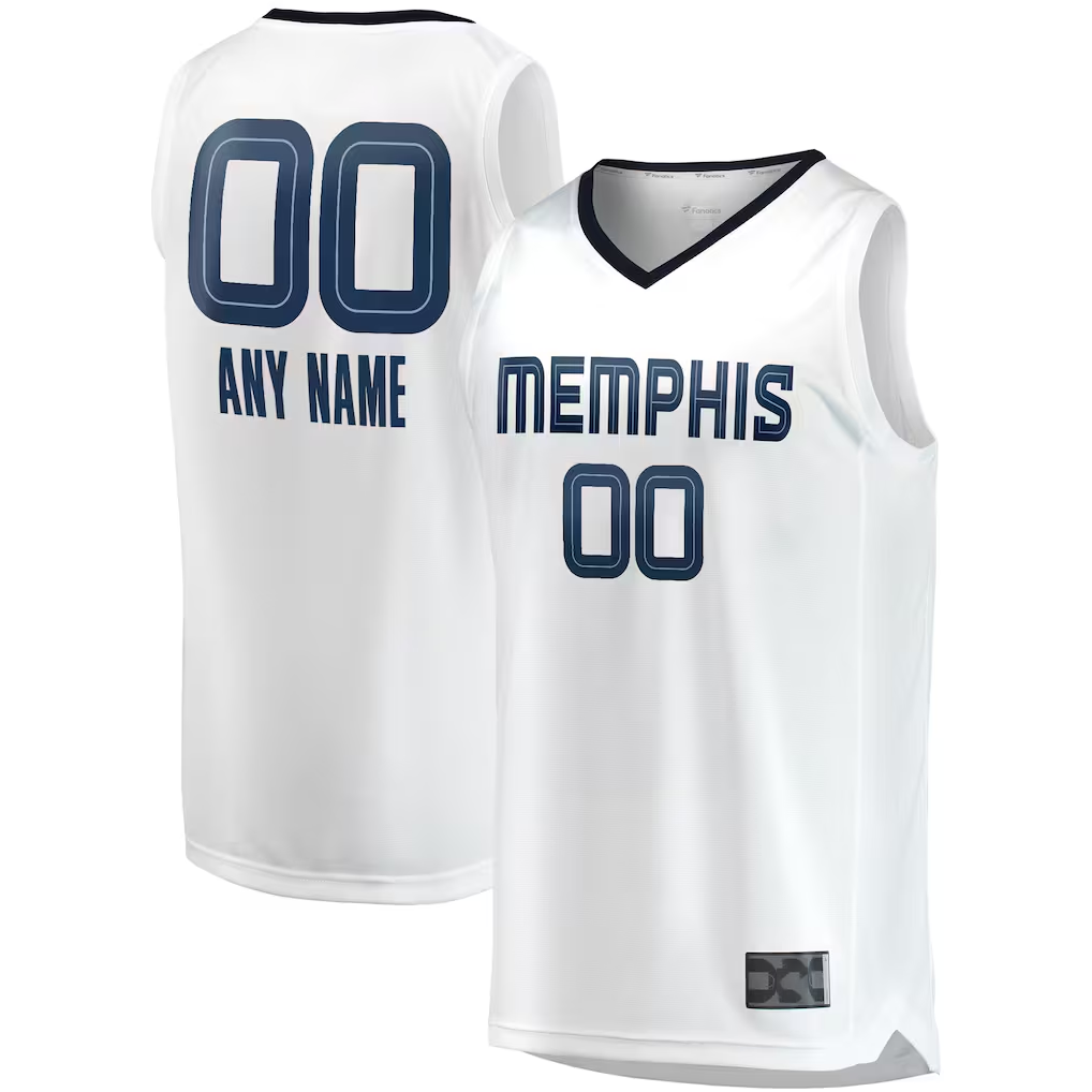 Trusc Custom M.Grizzlies White Fast Break Replica Stitched Jerseys- Association Edition