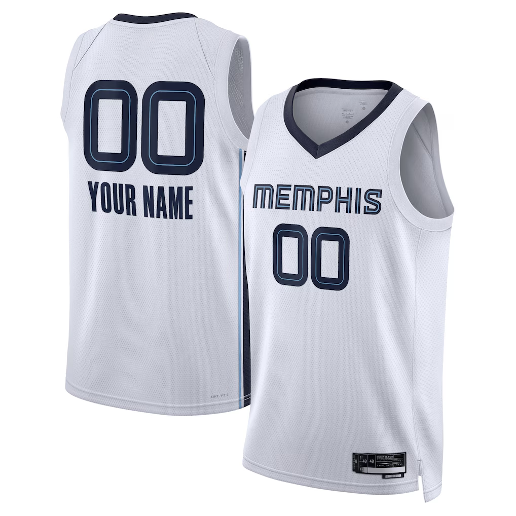 Trusc Custom M.Grizzlies White Swingman Stitched Jerseys- Association Edition