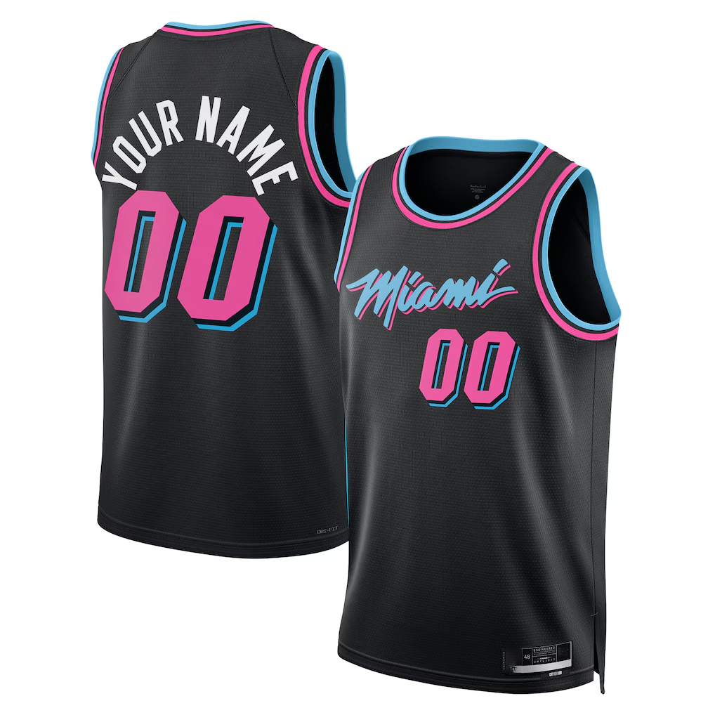 Trusc Custom M.Heat Black 202526 City Edition Swingman Jerseys