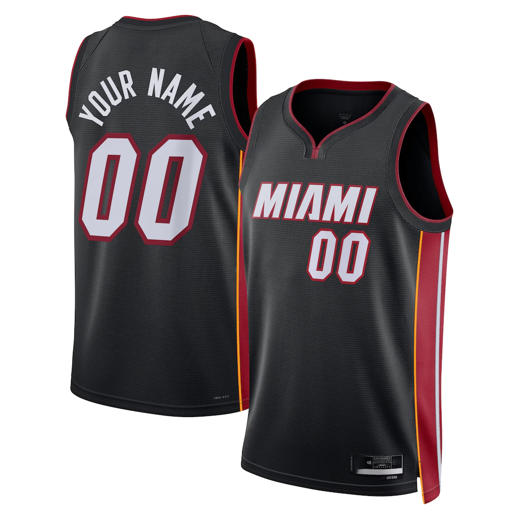 Trusc Custom M.Heat Black Swingman Jerseys - Icon Edition