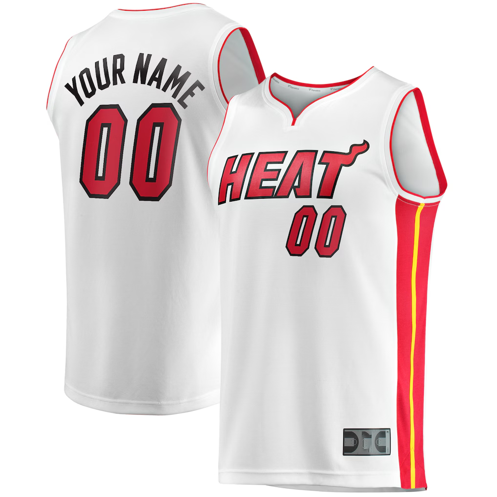 Trusc Custom M.Heat White Fast Break Replica Jerseys - Association Edition