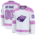 Trusc Custom M.Wild White 2024 Hockey Fights Cancer Practice Jerseys