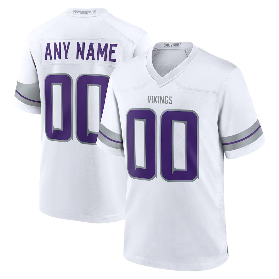 Trusc Custom MN.Vikings White Alternate Game Stitched Jerseys