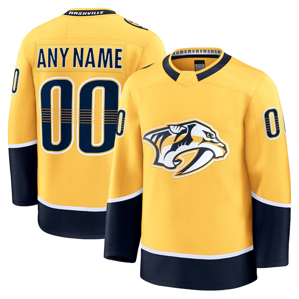 Trusc Custom N.Predators Gold Home Premium Jerseys
