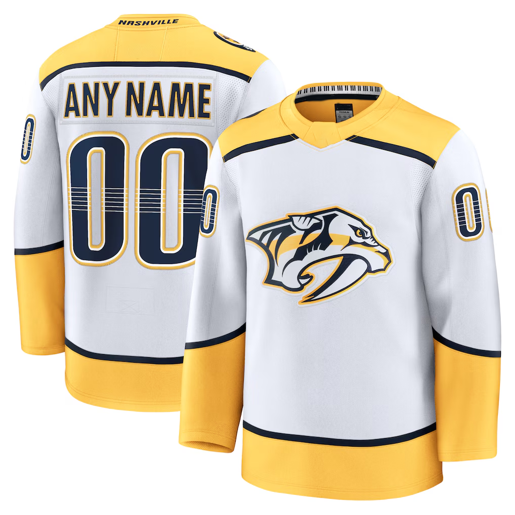 Trusc Custom N.Predators White Away Premium Jerseys