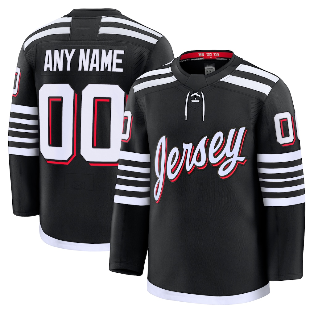 Trusc Custom N.Jersey Devils Black Alternate Premium Jerseys