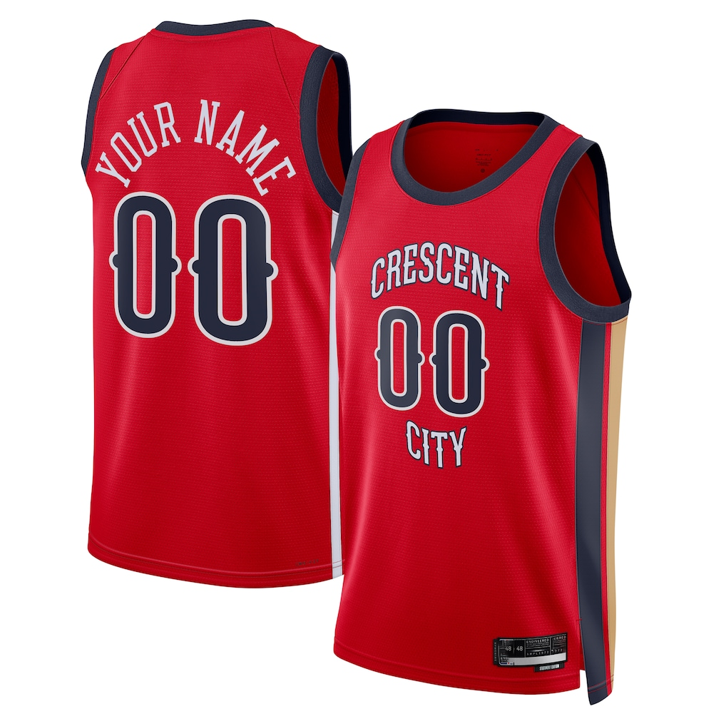 Trusc Custom NO.Pelicans Jordan Brand Red Swingman Stitched Jerseys- Statement Edition