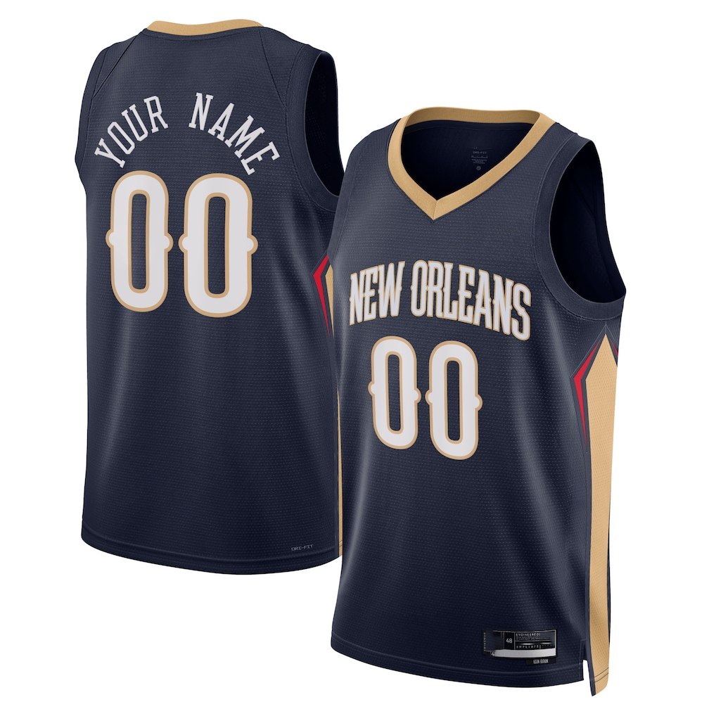 Trusc Custom NO.Pelicans Navy 2022-2023 Swingman Stitched Jerseys- Icon Edition