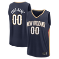 Trusc Custom NO.Pelicans Navy Fast Break Stitched Jerseys- Icon Edition