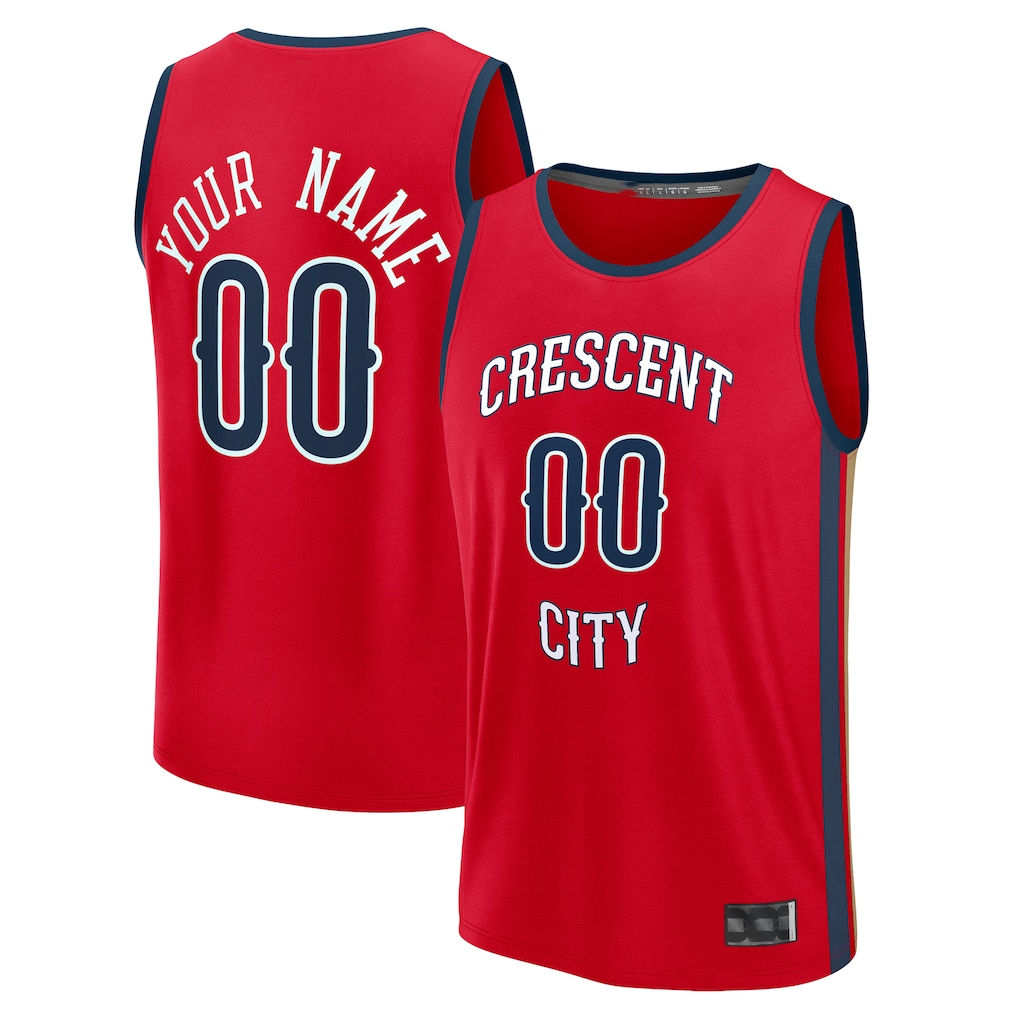 Trusc Custom NO.Pelicans Red Fast Break Stitched Jerseys- Statement Edition