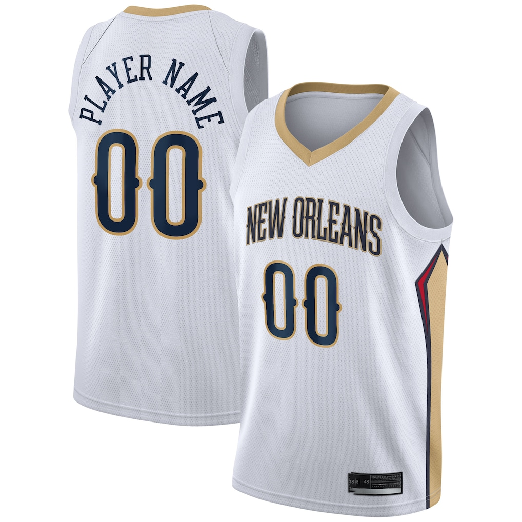 Trusc Custom NO.Pelicans White 2020-2021 Swingman Stitched Jerseys- Association Edition