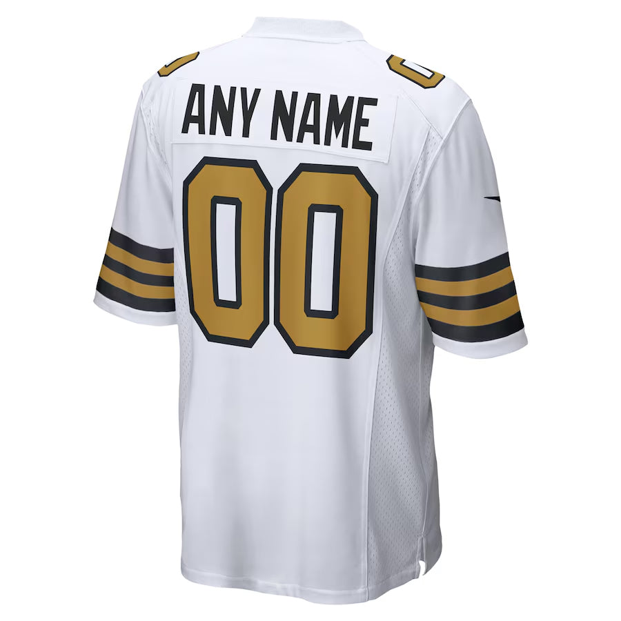 Trusc Custom NO.Saints White Alternate Game Stitched Jerseys