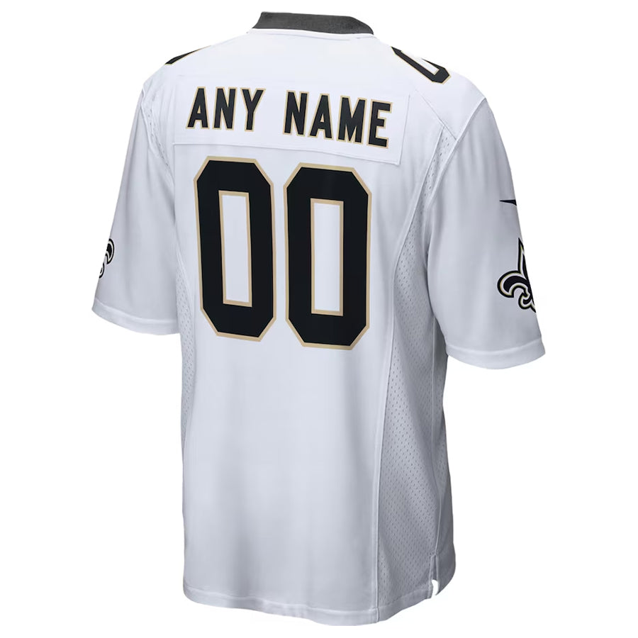 Trusc Custom NO.Saints White Home Game Stitched Jerseys