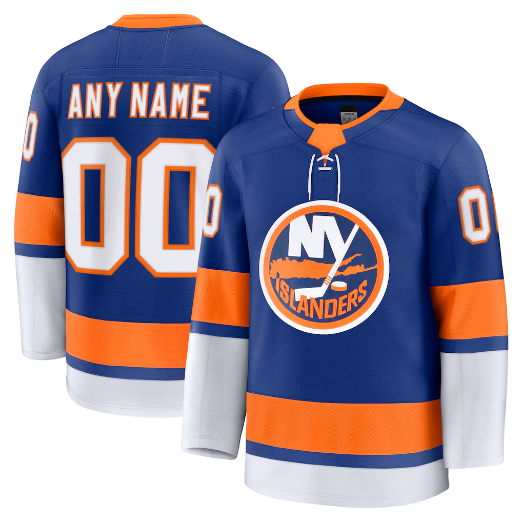 Trusc Custom NY.Islanders Royal Home Premium Jerseys