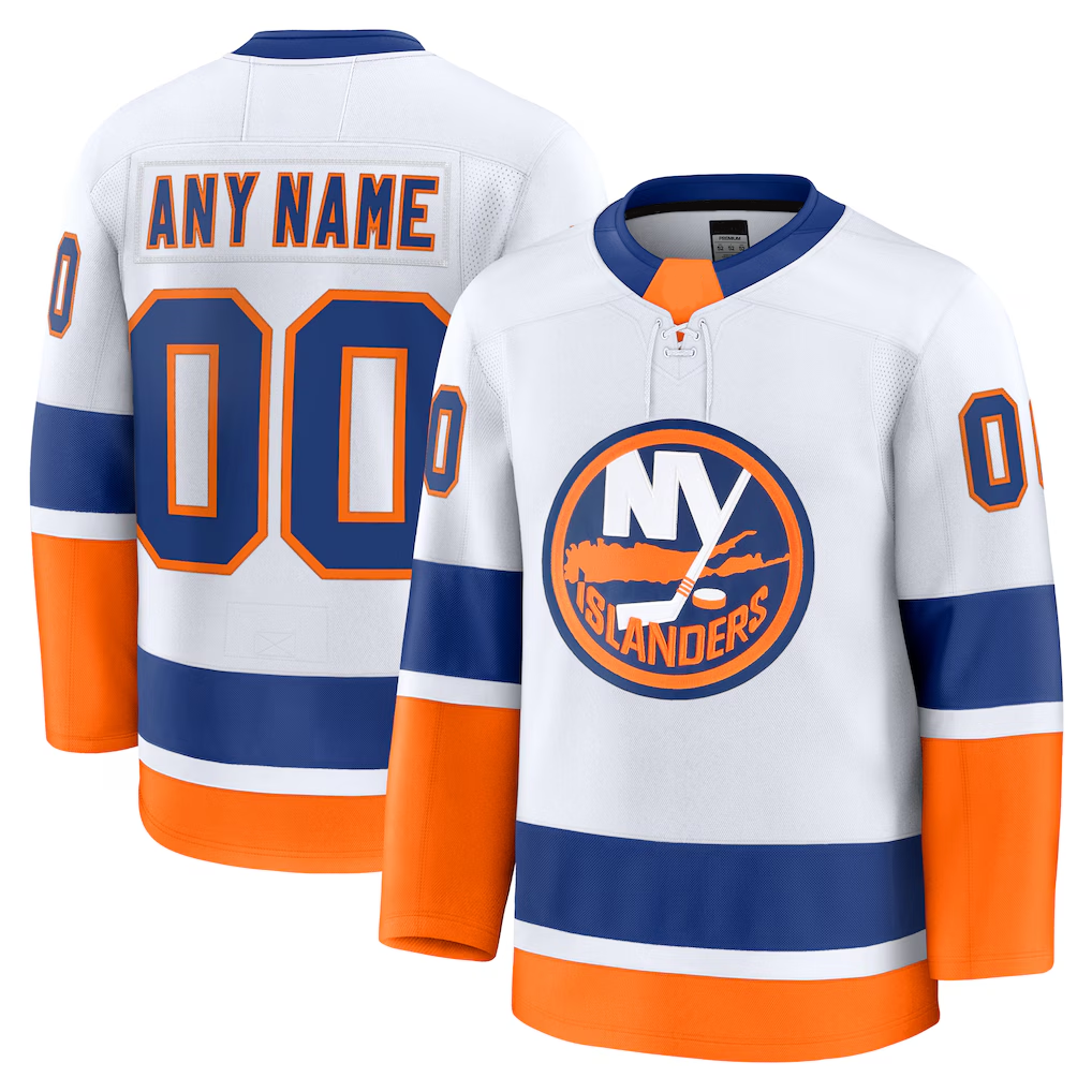 Trusc Custom NY.Islanders White Away Premium Jerseys
