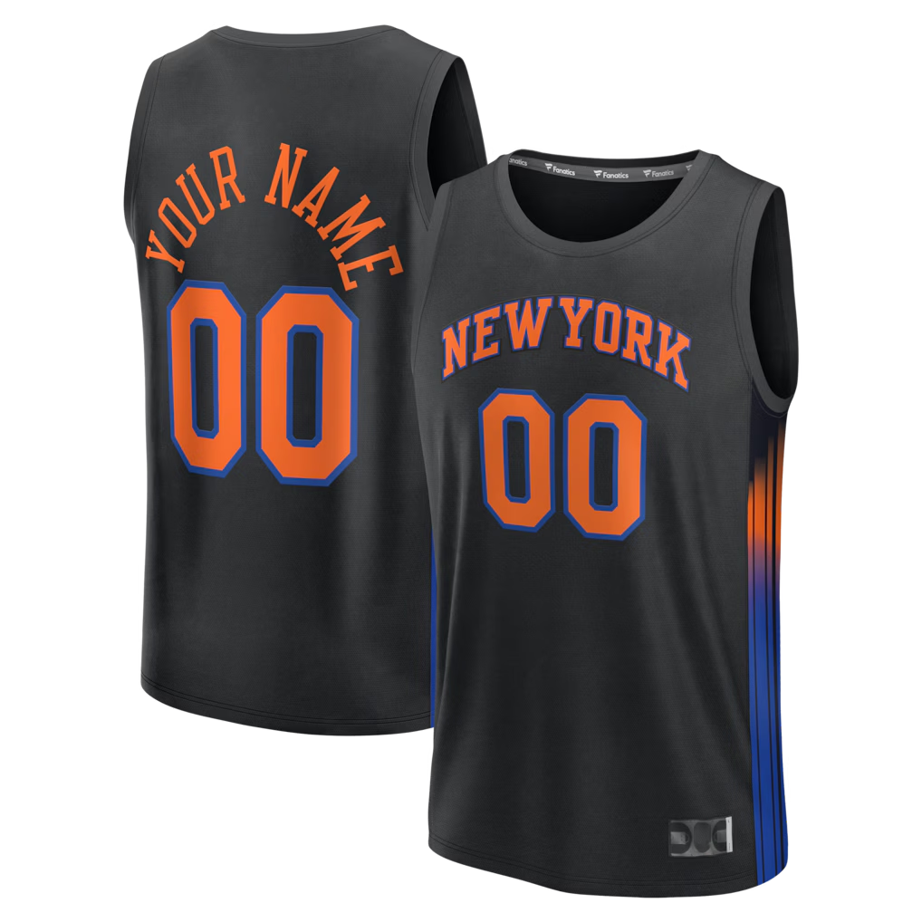 Trusc Custom NY.Knicks  Black Fast Break Jerseys - Icon Edition
