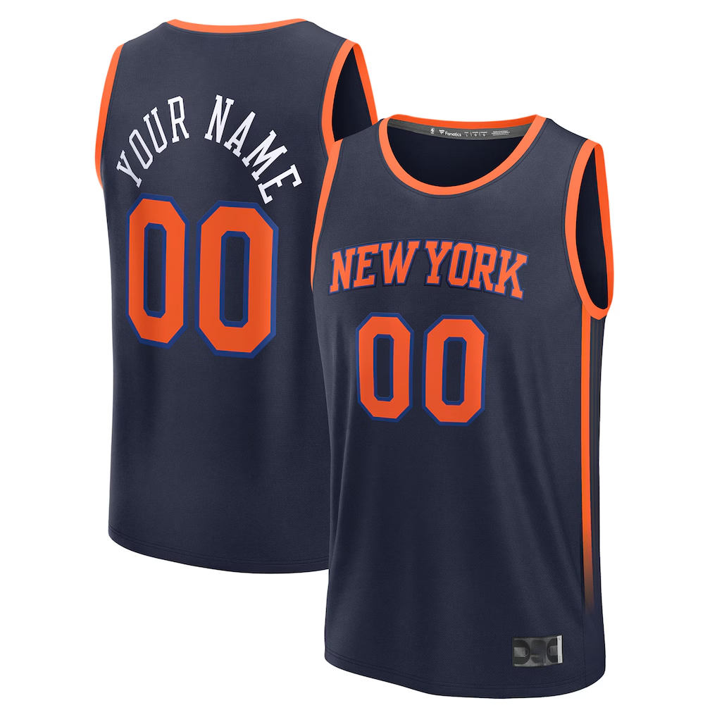 Trusc Custom NY.Knicks  Navy Fast Break Jerseys - Statement Edition