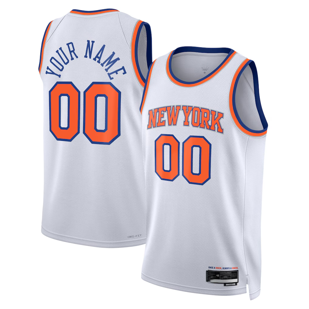 Trusc Custom NY.Knicks White Swingman Jerseys - Association Edition
