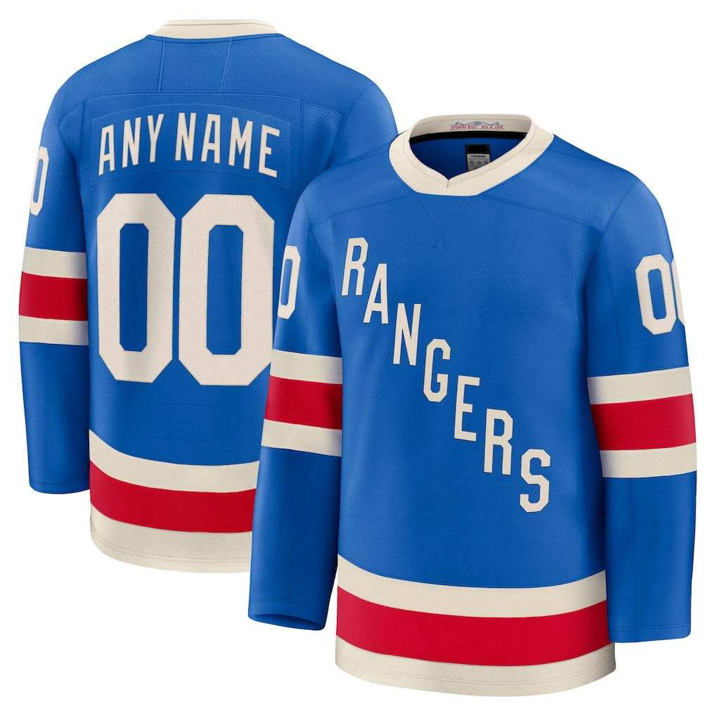 Trusc Custom NY.Rangers Blue Centennial Premium Jerseys