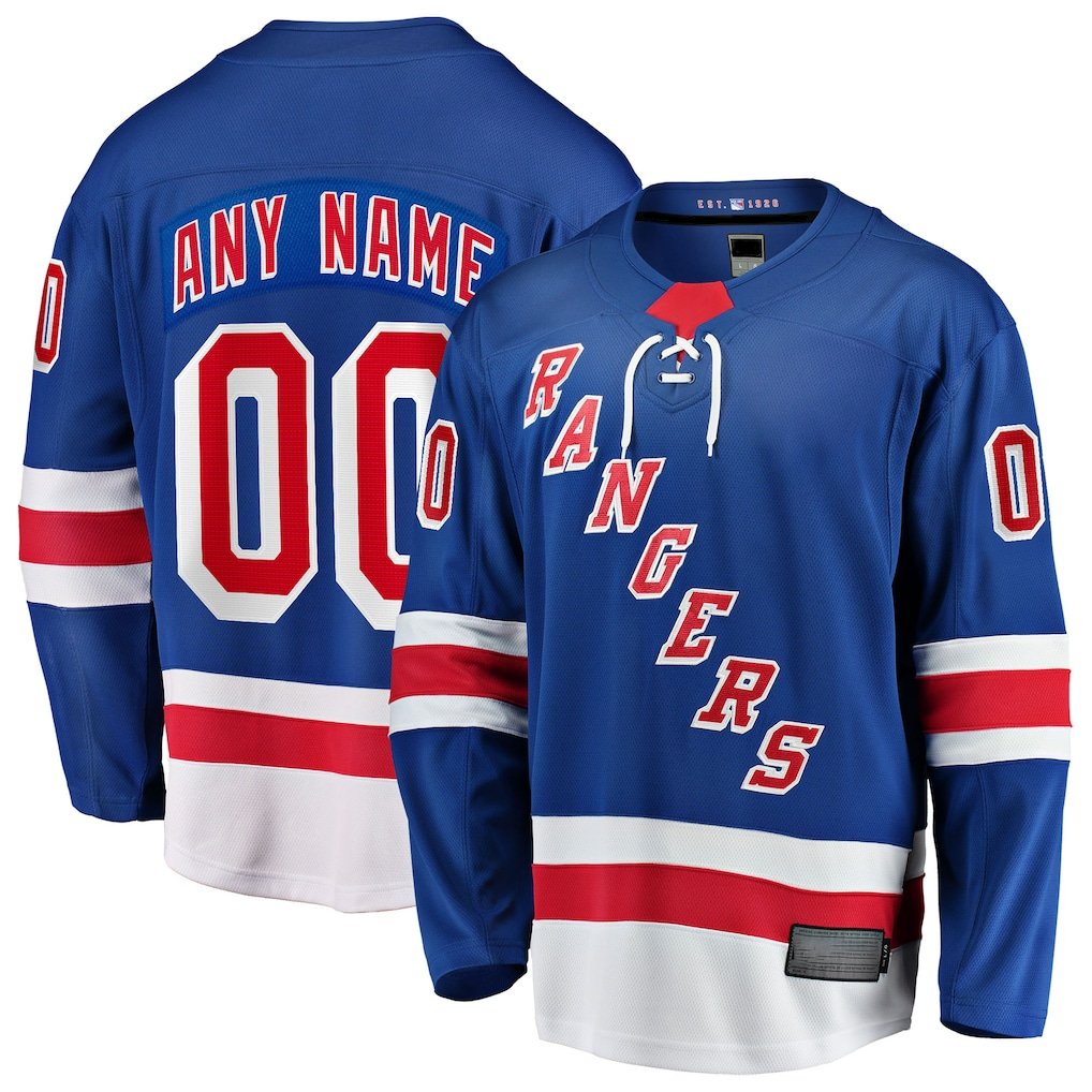 Trusc Custom NY.Rangers Blue Home Breakaway Jerseys