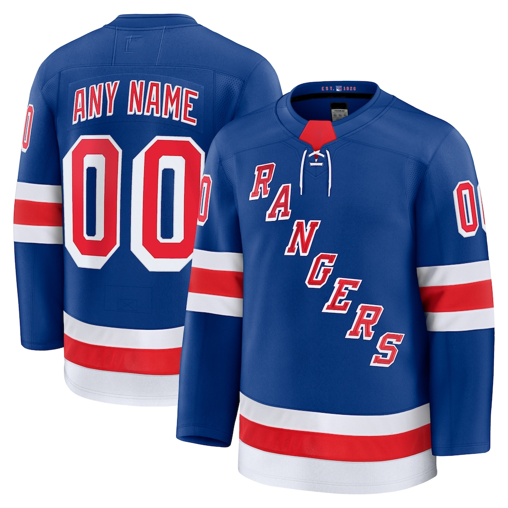 Trusc Custom NY.Rangers Royal Home Premium Jerseys