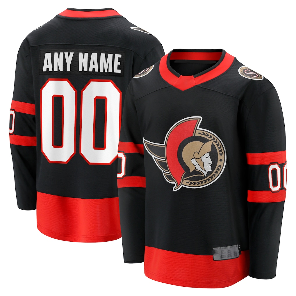 Trusc Custom O.Senators Black Home Breakaway Jerseys