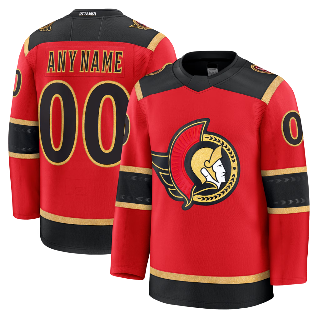 Trusc Custom O.Senators Red Alternate Premium Jerseys