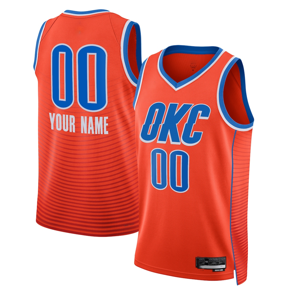 Trusc Custom OC.Thunder Jordan Brand Orange 2022-2023 Swingman Stitched Jerseys - Statement Edition