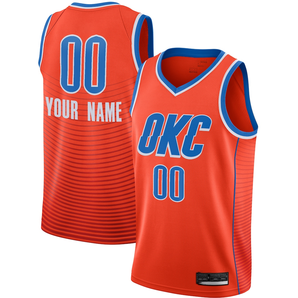 Trusc Custom OC.Thunder Orange Swingman Stitched Jerseys- Statement Edition