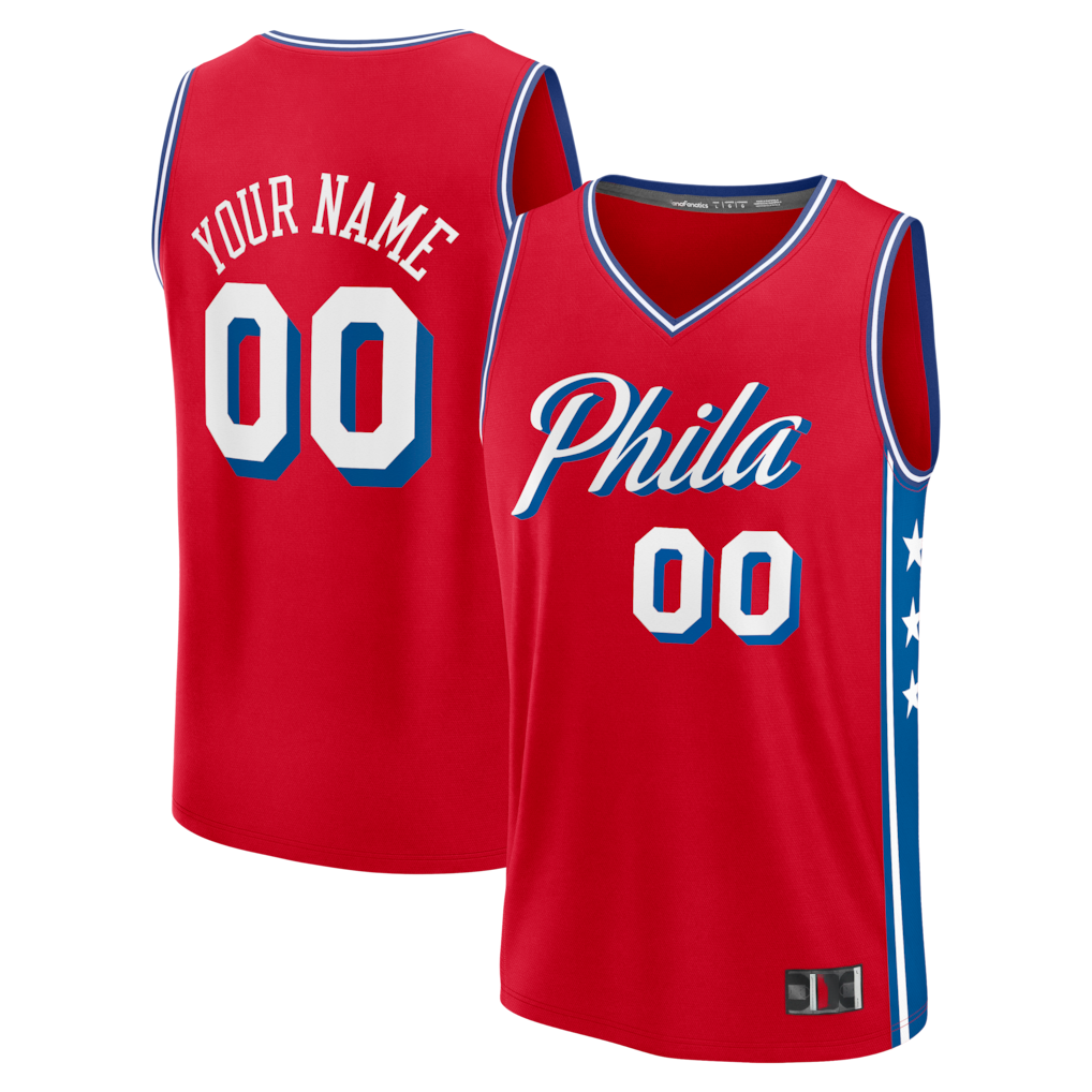 Trusc Custom P.76ers Red Fast Break Jerseys - Icon Edition