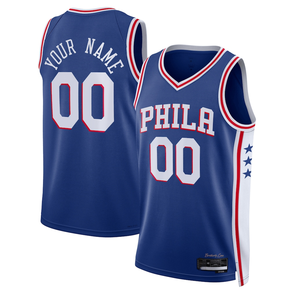 Trusc Custom P.76ers Royal Authentic Jerseys - Icon Edition