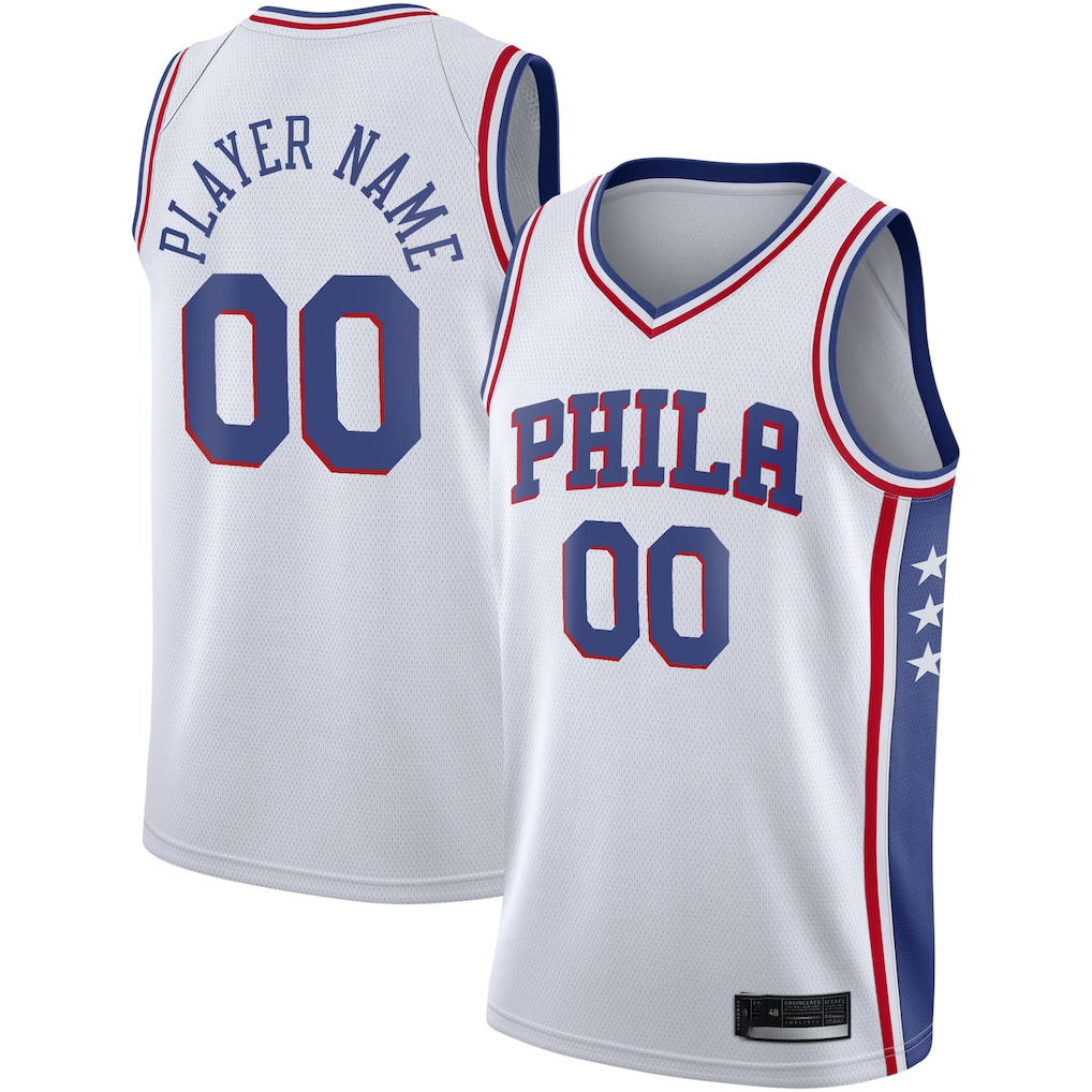 Trusc Custom P.76ers White 2020-21 Swingman Jerseys - Association Edition